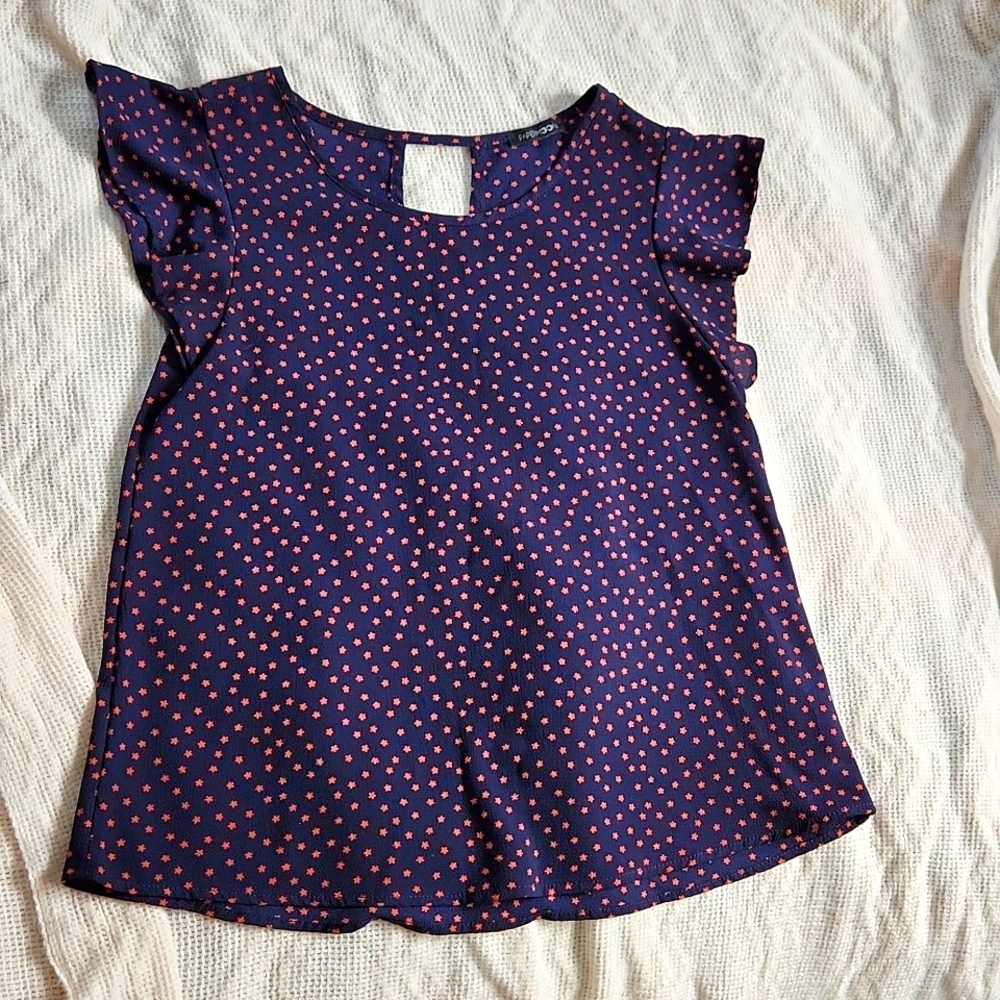 Navy and red small papermoon top